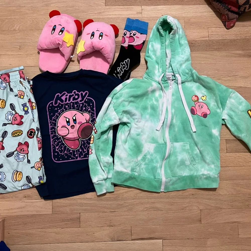 Kirby Themed Hoodie and Pajama Set - Picture 1 of 6
